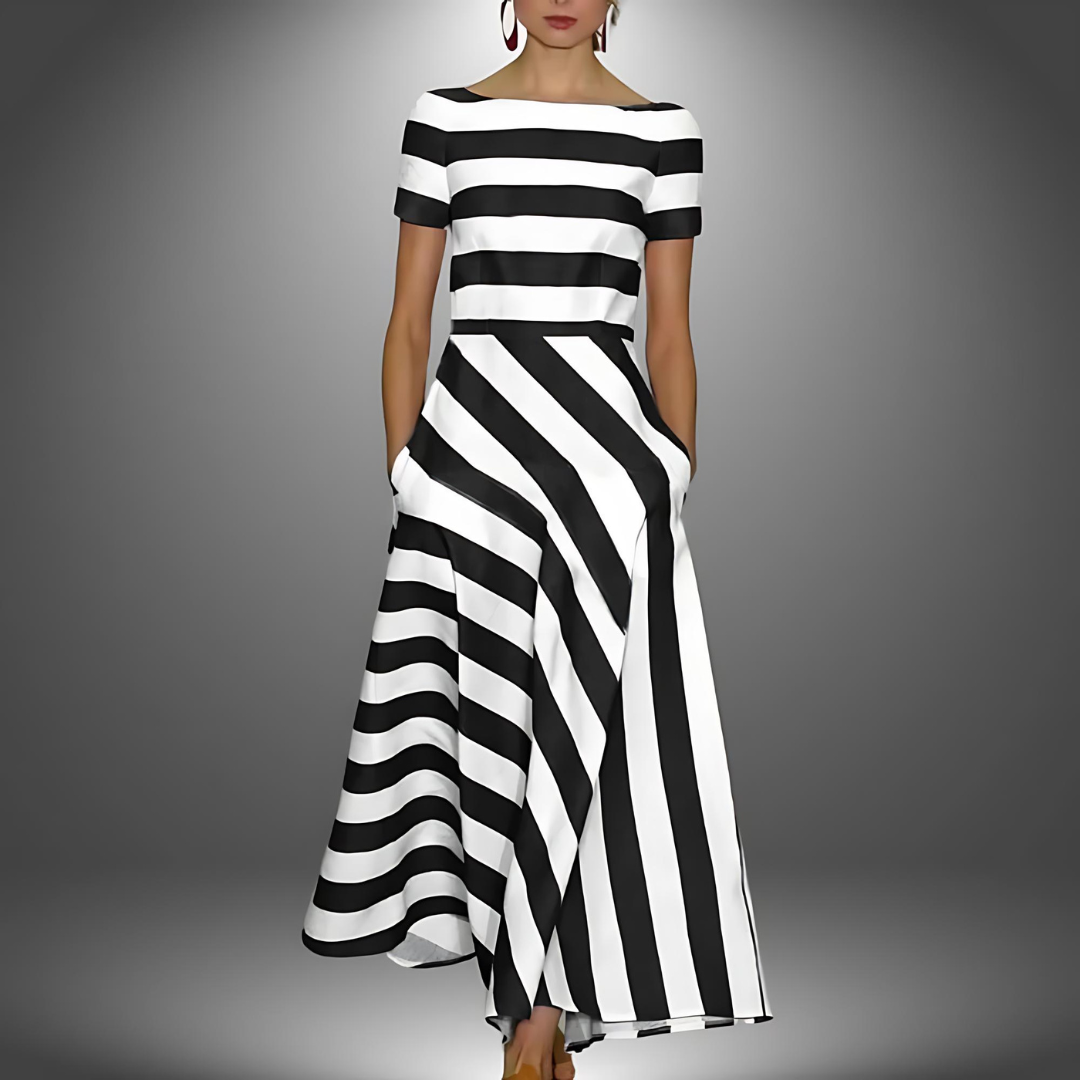 Emma – Light and Airy Dress with Subtle Stripes