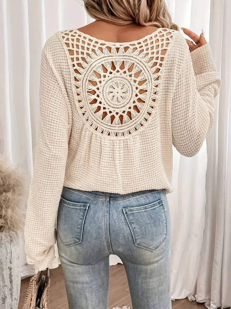 Sacha | Elegant Waffle V-Neck Shirt