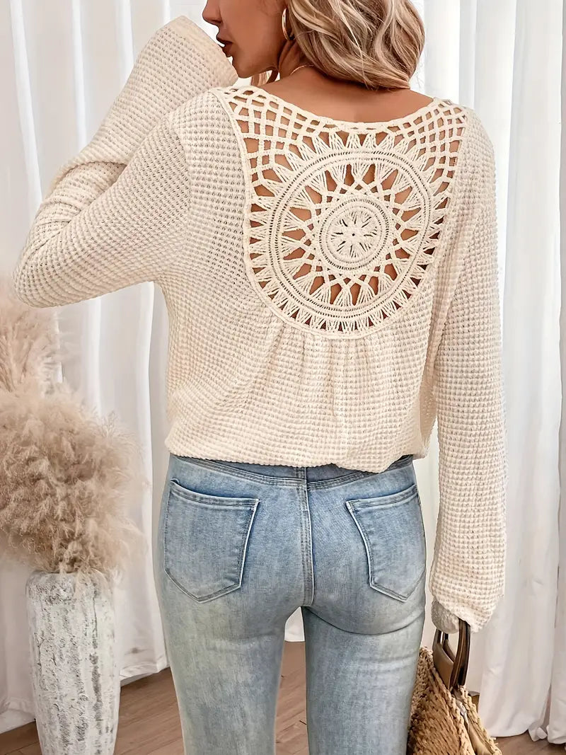 Sacha | Elegant Waffle V-Neck Shirt