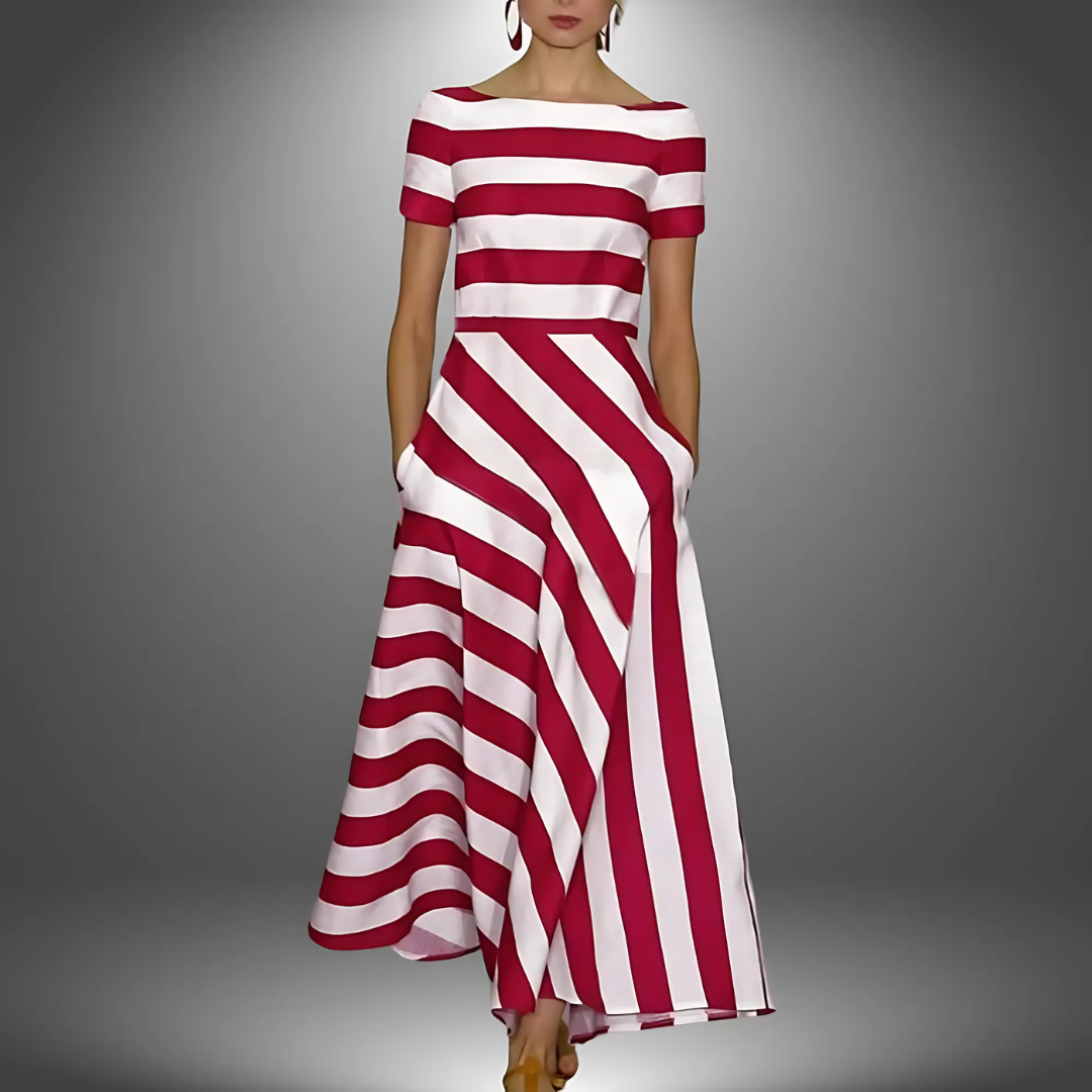 Emma – Light and Airy Dress with Subtle Stripes