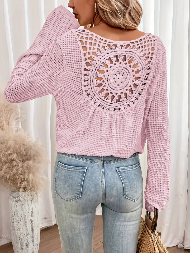 Sacha | Elegant Waffle V-Neck Shirt