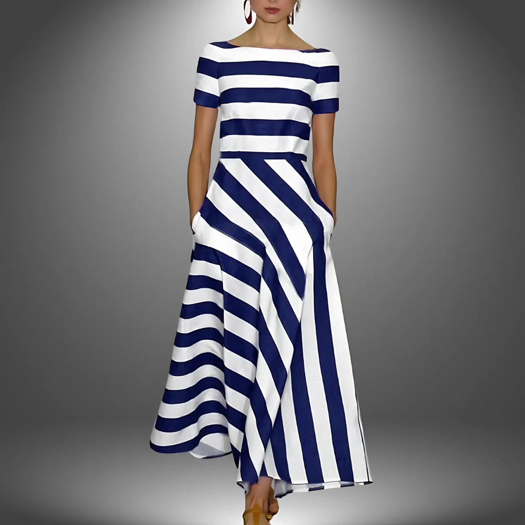 Emma – Light and Airy Dress with Subtle Stripes