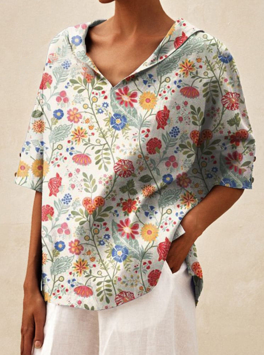 Andrea | Elegant V-Neck Top