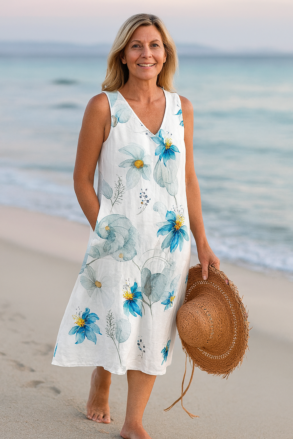 Cavell – Sleeveless Dress with Floral Print