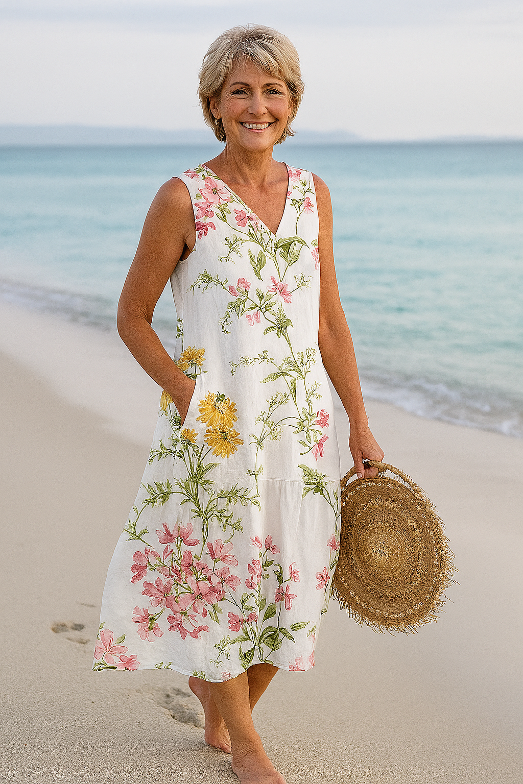 Cavell – Sleeveless Dress with Floral Print