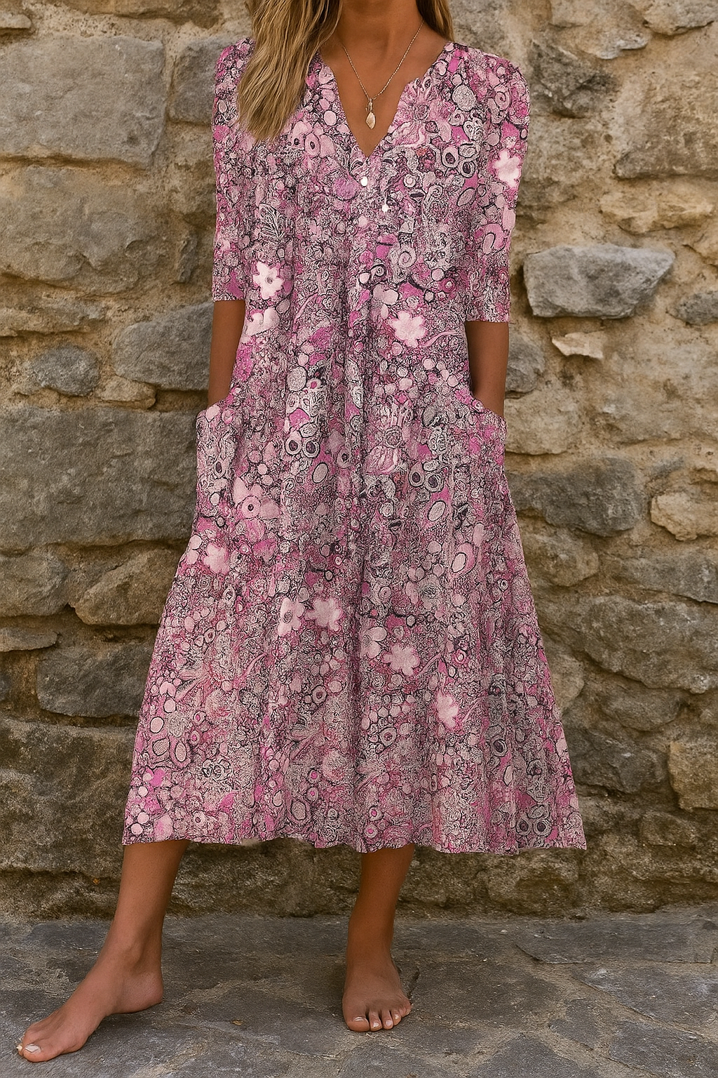 Miranda | Elegant V-Neck Dress