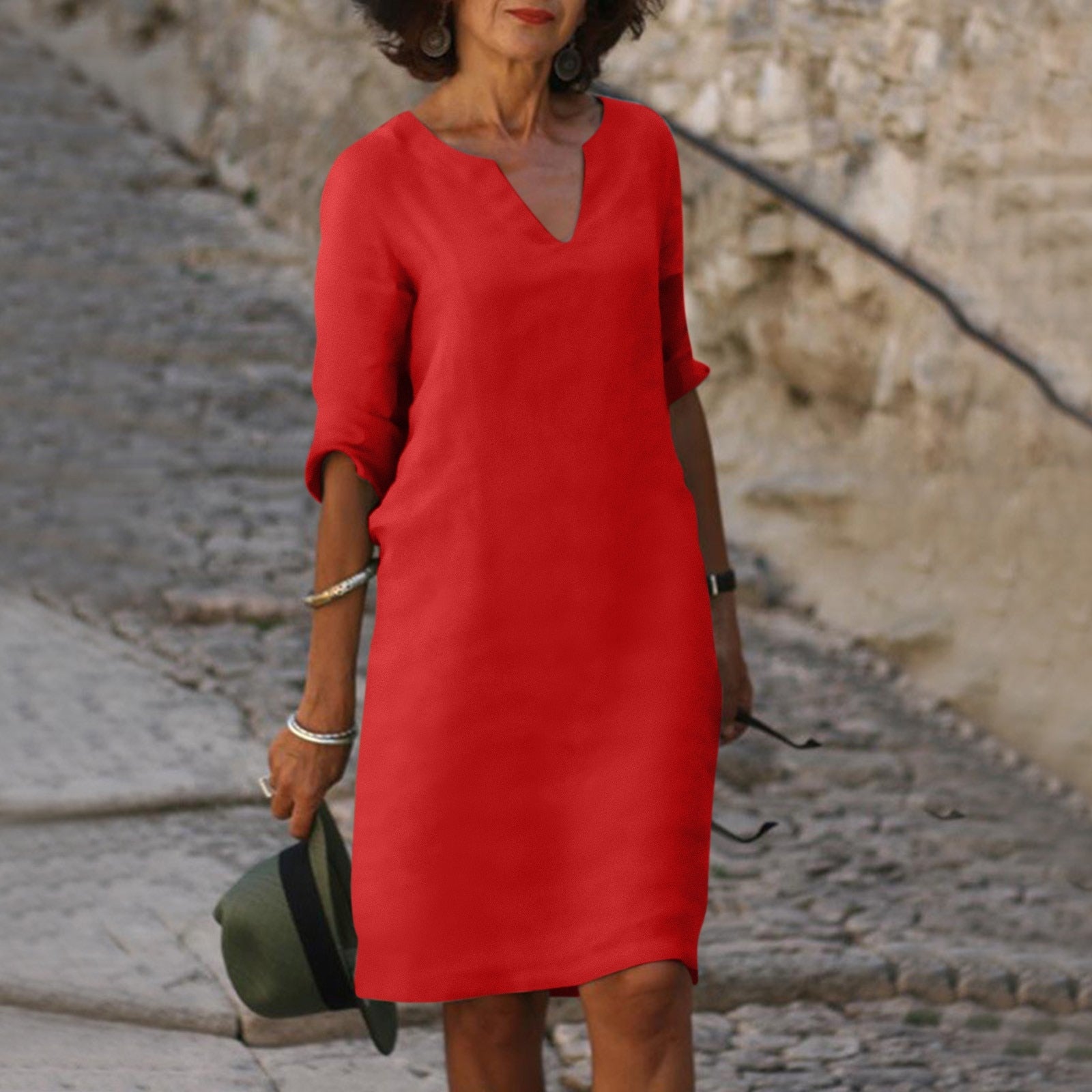 Lynslinnen – Amara Linen V-Neck Dress