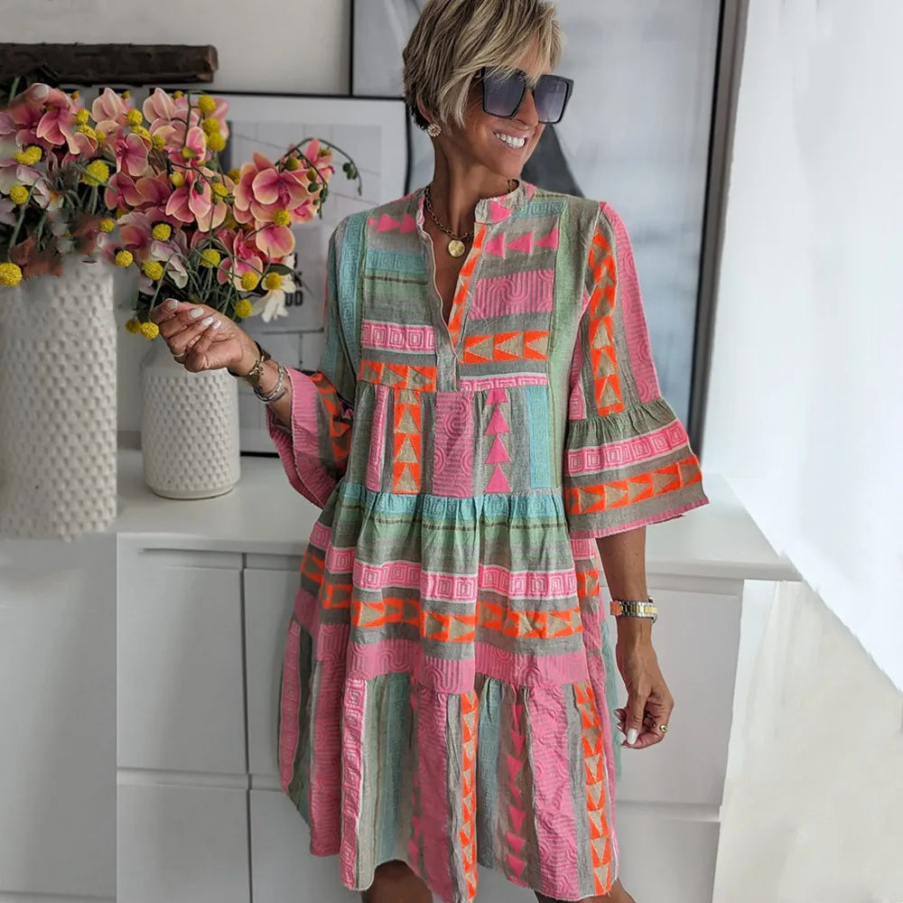 Juliane – Boho Layered Swing Dress