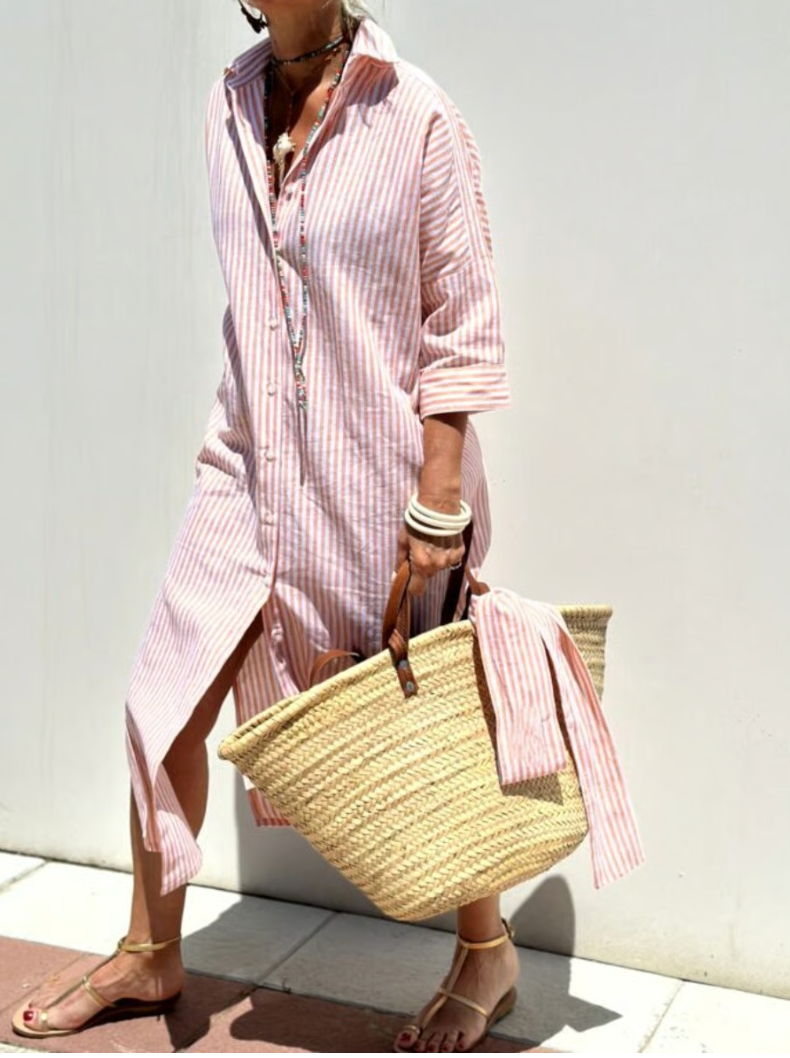 Classic Striped Shirt Dress