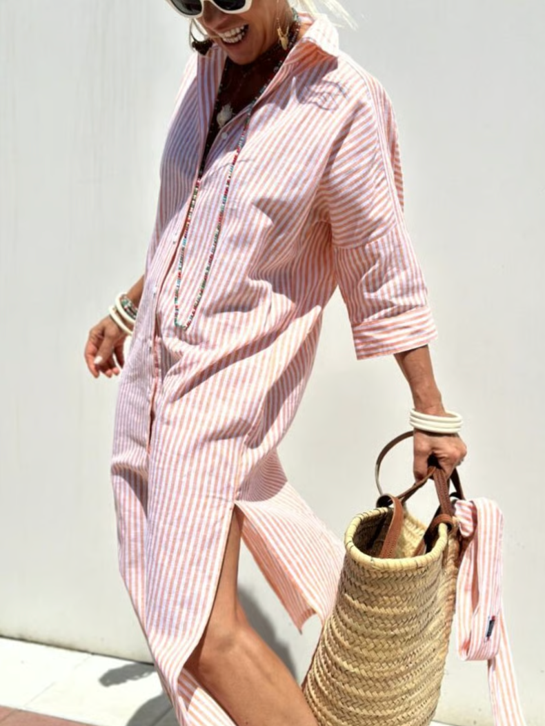 Classic Striped Shirt Dress