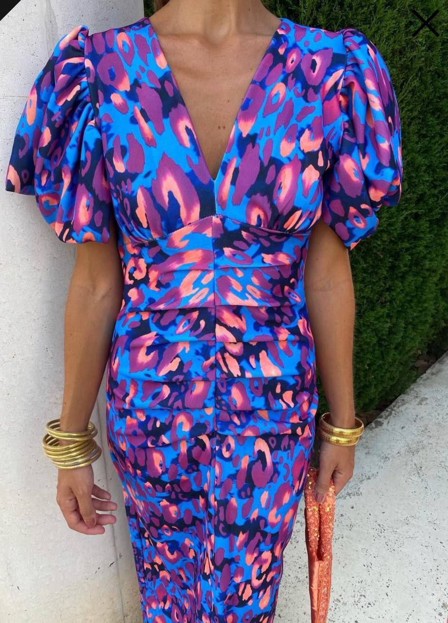 Marisol - Vestido Colorido con Pliegues