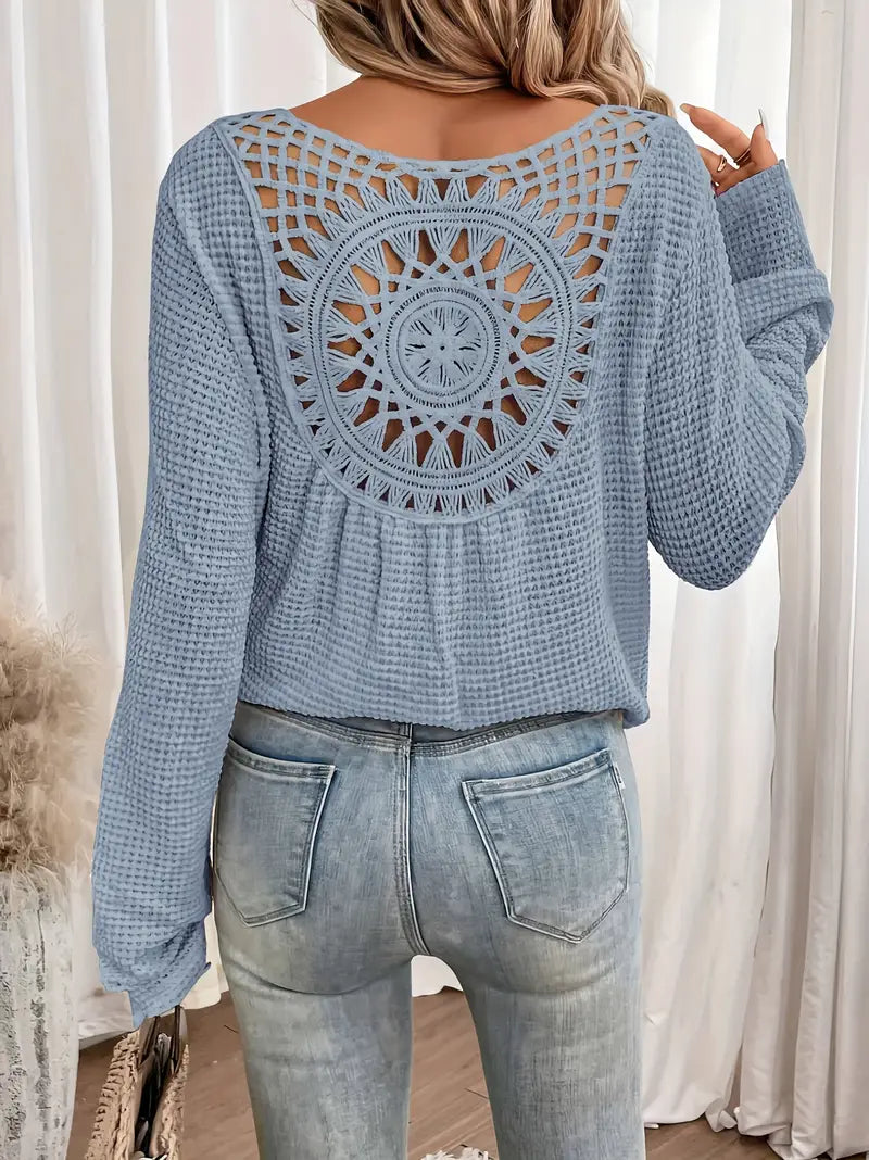 Sacha | Elegant Waffle V-Neck Shirt