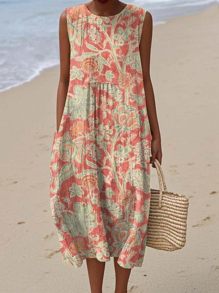 Vintage Floral Dress in Soft Cotton